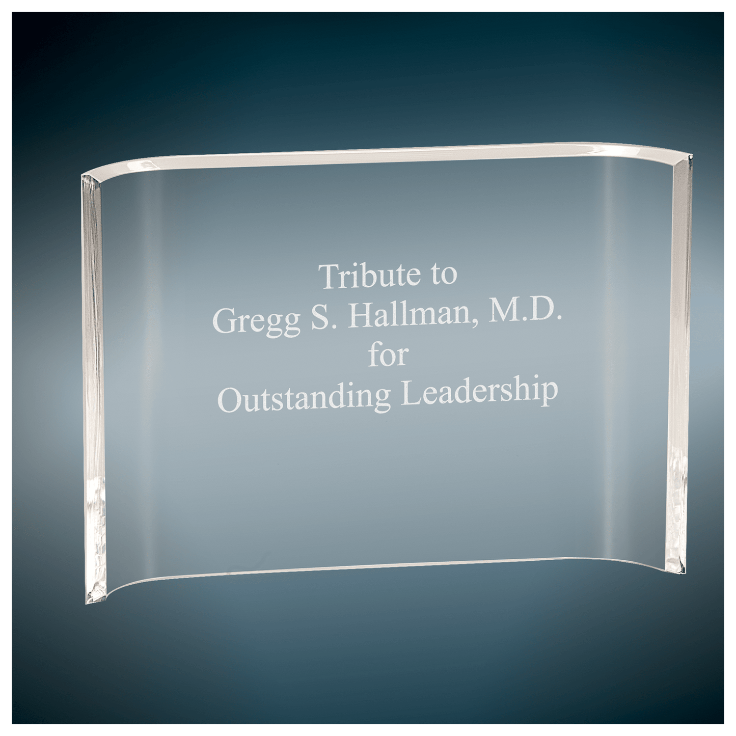 Custom Premier 10" x7" Clear acrylic Cresent