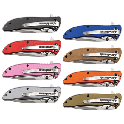 Agregue su texto a este cuchillo de uso diario Bison River de 4 1/4" (EDC)