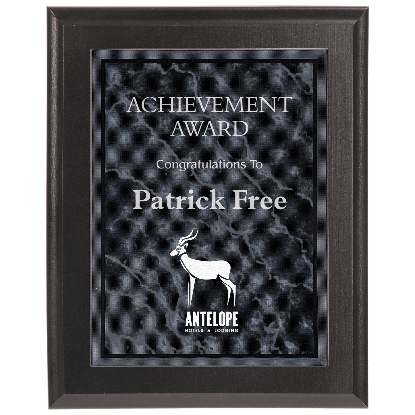 Placa acrílica de mármol personalizada de 7" x 10"