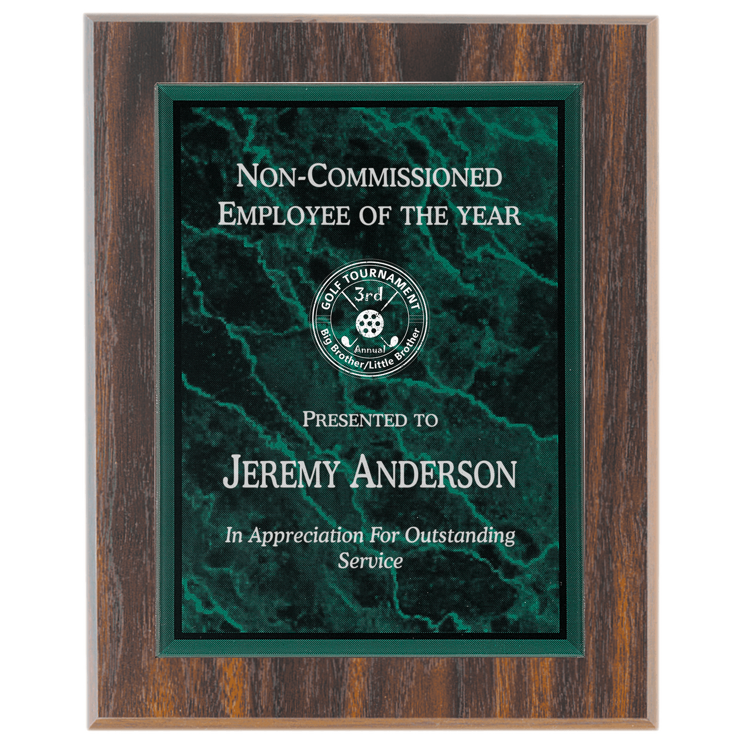 Placa acrílica de mármol personalizada de 7" x 10"