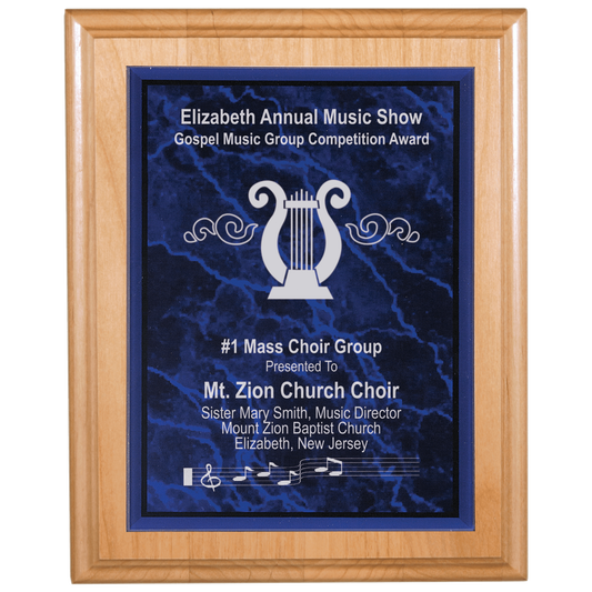 Custom 7" x 10" Marble Acrylic Plaque Plate