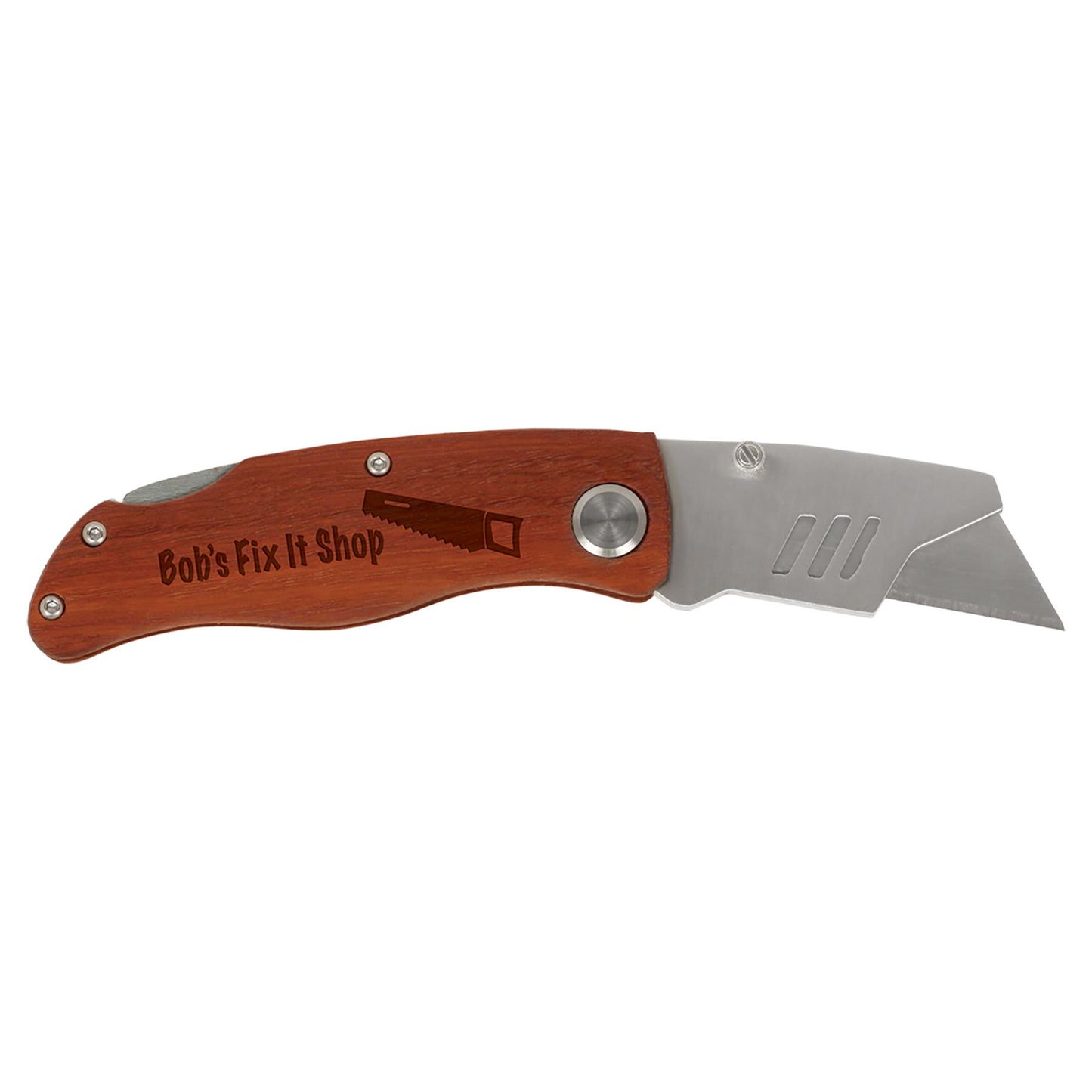 Customized 4" Wood Handle Utility Knife