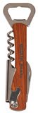 Abridor de botellas y sacacorchos de vino de madera de 5 1/4" personalizado
