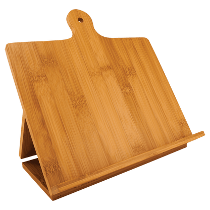 Caballete de chef personalizado de madera de bambú auténtica de 10 1/4 x 10 1/2"