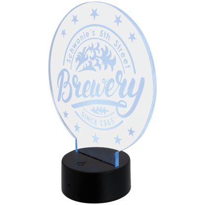 Premio acrílico personalizado de 1/4" con base iluminada