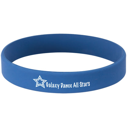 Pulsera de silicona personalizada disponible en tamaños pequeño y grande.