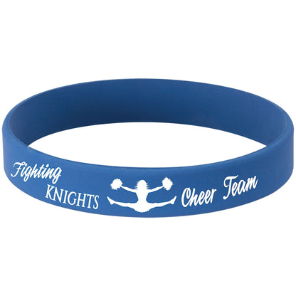 Pulsera de silicona personalizada disponible en tamaños pequeño y grande.