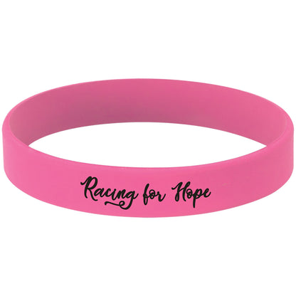 Pulsera de silicona personalizada disponible en tamaños pequeño y grande.