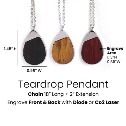 Collar colgante de madera personalizable