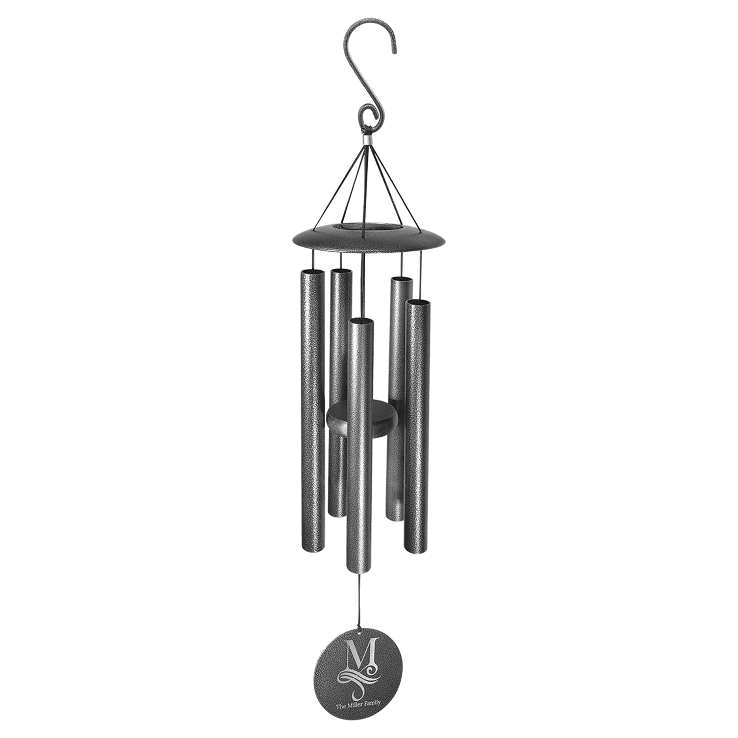 Customized 30" Black Powder Coated Aluminum Wind Chime