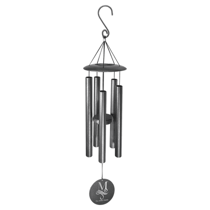 Carillón de viento de aluminio recubierto de polvo negro de 30" personalizado