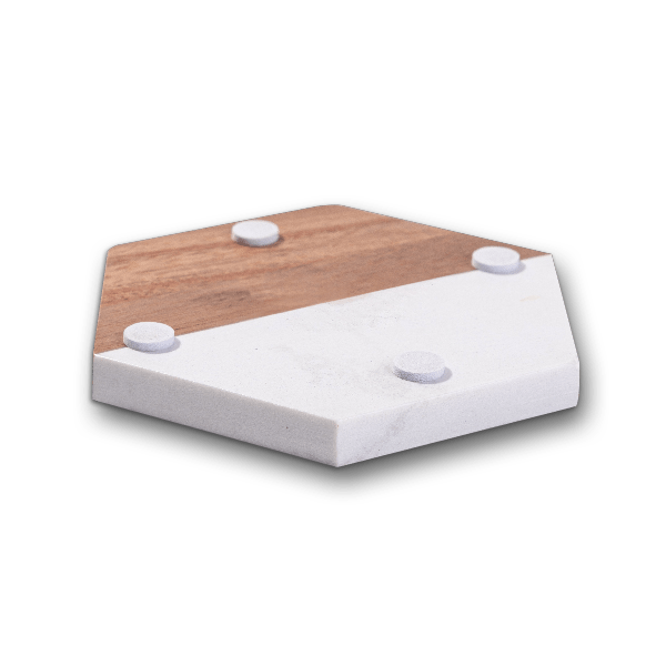 Custom Engraved Marble and Acacia Wood Coasters (4Pack)