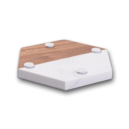 Custom Engraved Marble and Acacia Wood Coasters (4Pack)