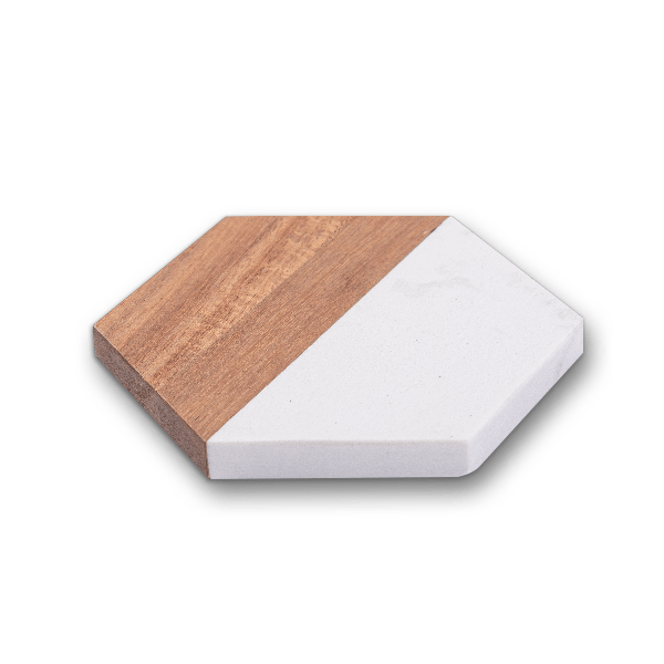 Custom Engraved Marble and Acacia Wood Coasters (4Pack)