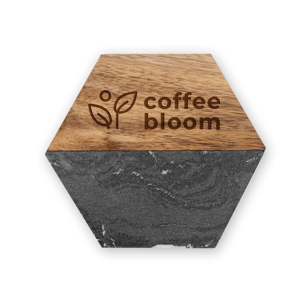 Custom Engraved Marble and Acacia Wood Coasters (4Pack)