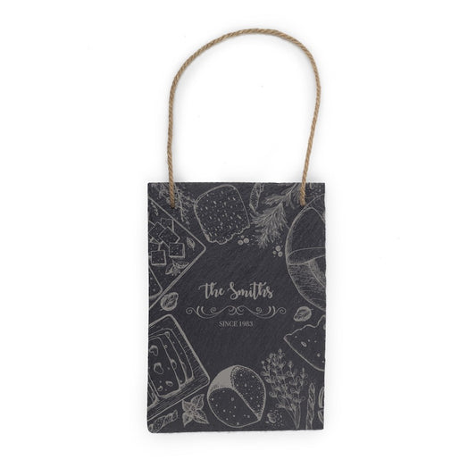 CustomLaser Engraved 10" x 7" Rectangle Hanging Slate